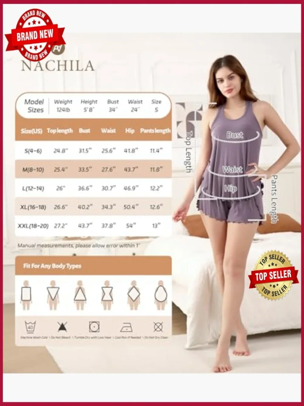 Women's Racerback Tank and Shorts Pajama Set - Cooling Sleepwear